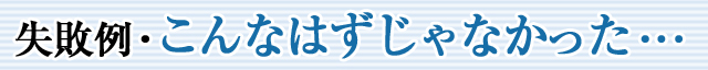 失敗例・こんなはずじゃなかった・・・